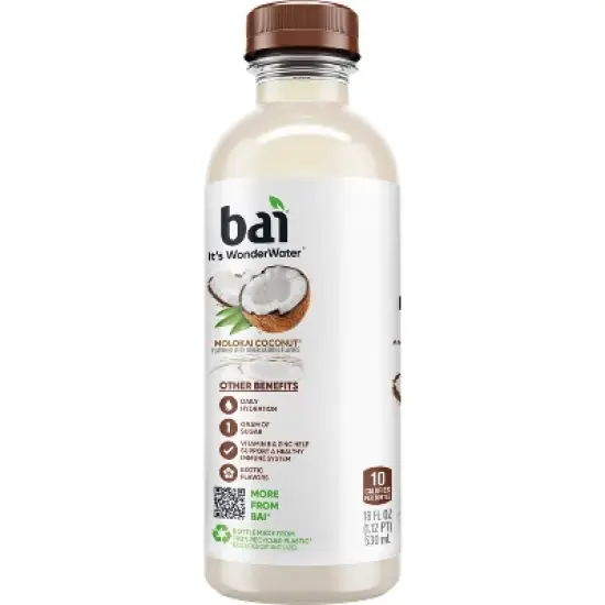 Bai Molokai Coconut Antioxidant Water - 18 fl oz Bottle image {7}