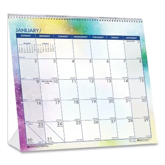 Recycled Cosmos Tent Calendar, Night Sky Artwork, 6 x 6, White/Multicolor Sheets, 12-Month (Jan to Dec): 2026 image {1}