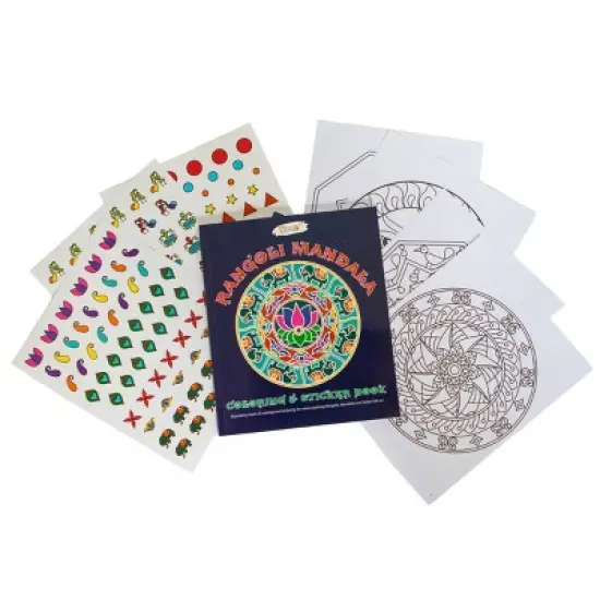 Kulture Khazana Rangoli Mandala Bundle Coloring and Sticker Book with Rangoli Mandala Circular Floor Puzzle - 48pc image {4}