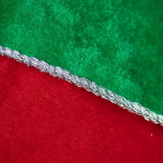 Northlight 20" Red Velveteen Sequined Christmas Tree Stocking with Green Cuff image {4}