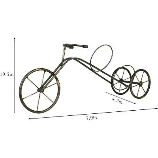 LIVEVIE Classic Vintage Bike Trike Style Wine Rack Freestanding One-Bottle Holder, Bike-Shaped Wine Organizer for Countertop and Tabletop image {4}