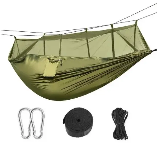 Camping Hammock with Mosquito Net, Portable Double Hammock Tent Load Two People with 2 Straps image {8}