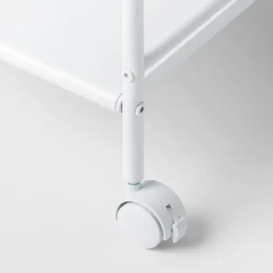 3 Shelf Wide Metal Storage Cart White - Brightroom&trade; image {2}