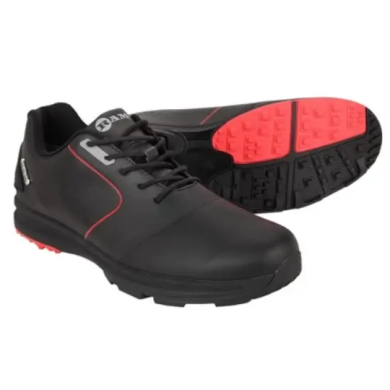Ram Golf Player Mens Waterproof Golf Shoes Black/Red image {5}