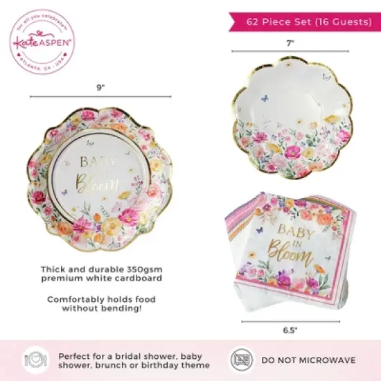 Kate Aspen 62 pcs Baby in Bloom Tableware Set image {5}