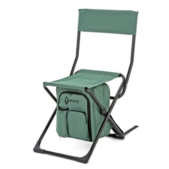 Arrowhead Outdoor Multi-Function 3-in-1 Compact Camp Chair: Backpack, Stool & Insulated Cooler, w/Bottle Holder & Storage Bag, Hiking (Forest Green) image {8}