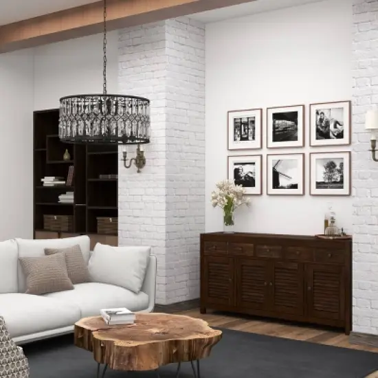 Rustic Wood Buffet Dark Brown - Olivia & May image {14}