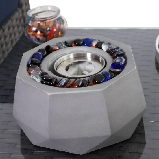 Outdoor Small Table Top Fire Pit - Light Gray - Captiva Designs image {2}