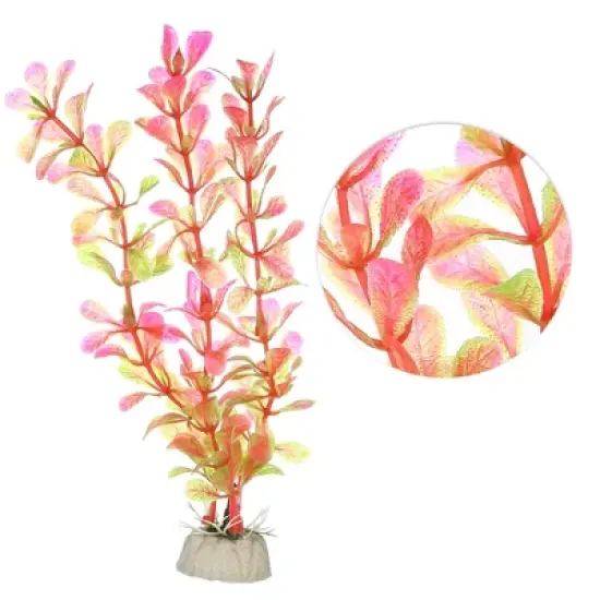 Unique Bargains Plastic Fish Tank Aquarium Decoration Artificial Water Plants Pink 7.28" 1 Pc image {2}