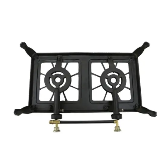 Stansport Double Burner Cast Iron Stove with Regulator Hose image {1}
