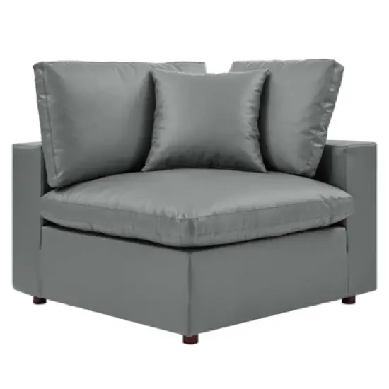 Commix Down Filled Overstuffed Vegan Leather 4 Seater Sofa - Modway image {5}