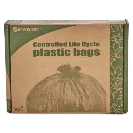 Stout by Envision Controlled Life-Cycle Plastic Trash Bags, 39 gal, 1.1 mil, 33" x 44", Brown, 40/Box image {5}