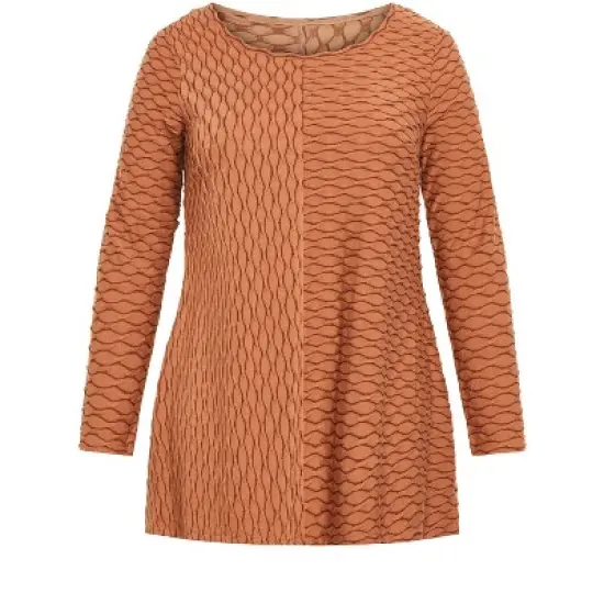 Women's Plus Size Tiarne Textured Tunic - cinnamon | AVENUE image {2}