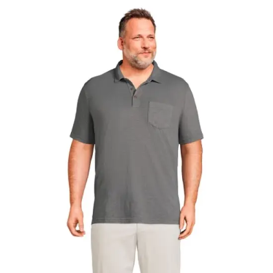 Lands' End Men's Short Sleeve Slub Pocket Polo image {5}