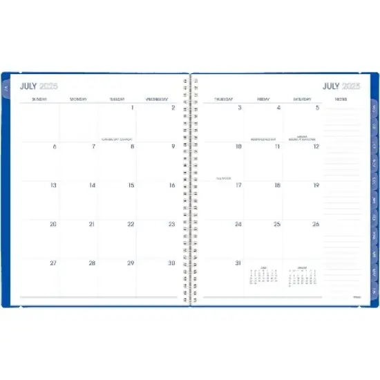 Mead 0.55"x9.01" Large 2025-2026 Monthly Color Pop Royal Blue Planner image {1}