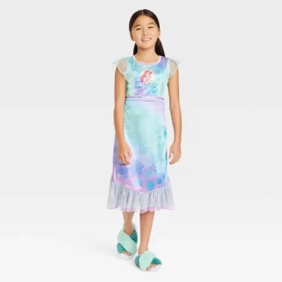 Girls' Disney Princess Ariel Fantasy NightGown - Blue image {2}