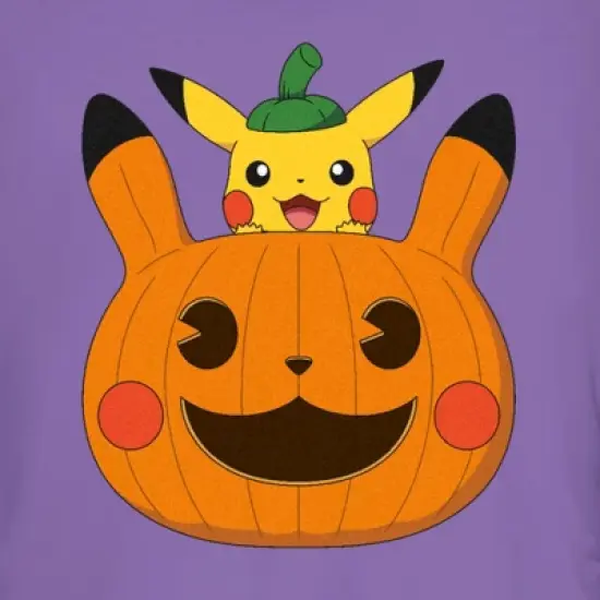 Junior's Pokemon Halloween Pikachu Jack-O'-Lantern T-Shirt image {1}
