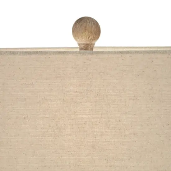 360 Lighting Caldwell Rustic Farmhouse Table Lamps 26 3/4" High Set of 2 Earth Tone Hammered Oatmeal Fabric Rectangular Shade for Bedroom Living Room image {2}