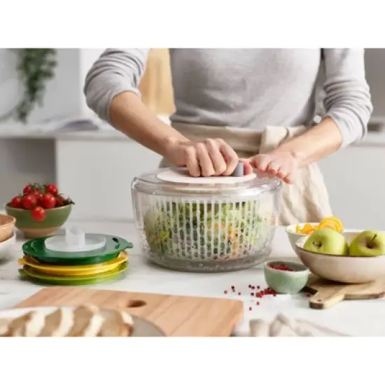 Joseph Joseph Multi-Prep 4pc Salad Making Set: Large Salad Spinner with Nonslip Base & Nesting Design image {11}