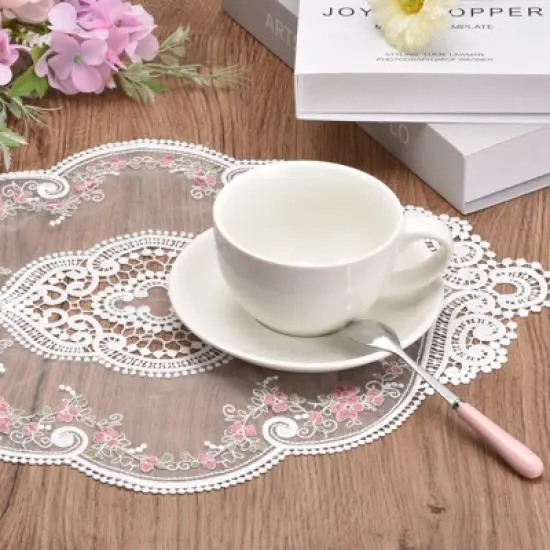 Unique Bargains Polyester Flexible Embroidery Vintage Pattern Washable Table Place Mats 2 Pcs image {3}