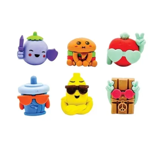 Geddes Snack Attack Cool Guys 3D Eraser Toppers - 48 per bag image {1}