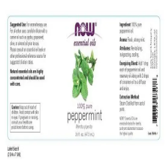 Now Foods Peppermint Oil 16 oz Liquid image {1}