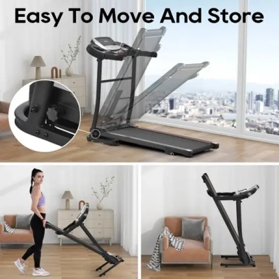 Whisen Home Folding Treadmill with Incline Adjustment image {2}