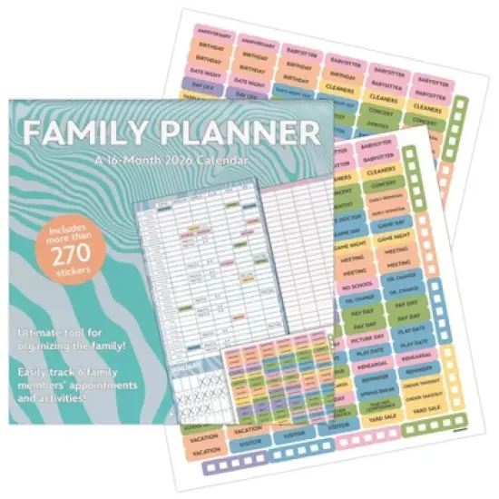 Trends International 2026 Family Planner Sticker 12"x12" Wall Calendar image {7}