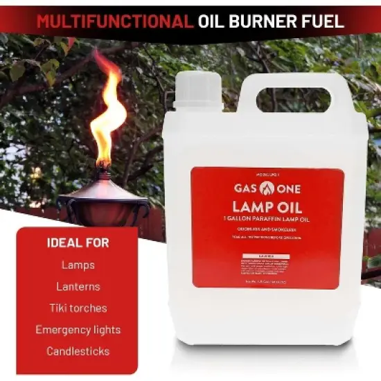 GasOne 1 Gallon Liquid Paraffin Lamp Oil &ndash; Multifunctional Lamp Oil Smokeless Odorless Indoor Ideal for Lamps, Lanterns, Tiki Torch &ndash; Safe Packaging image {4}