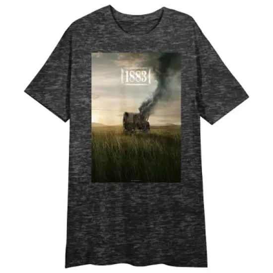 Yellowstone 1883 Poster Crew Neck Short Sleeve Charcoal Heather Women's Night Shirt image {2}