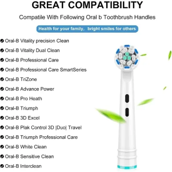 SetSail Replacement Toothbrush Heads for Oral B Braun, 10 Pcs Professional Electric Toothbrush image {1}