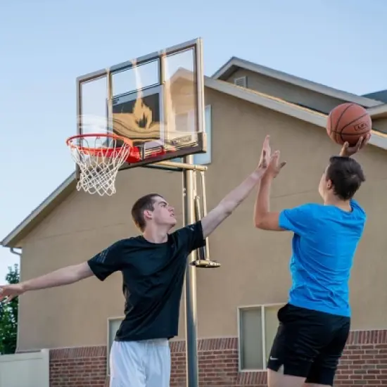 Lifetime Adjustable In Ground 54'' Basketball Hoop - White/Black image {6}