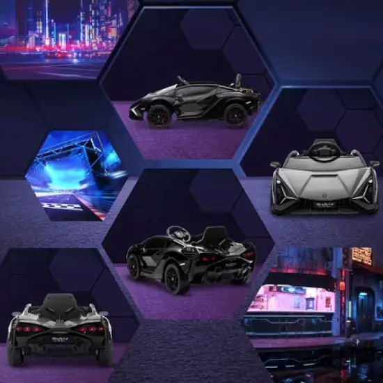 Aosom Lamborghini Licensed Kids Ride On Car, 12V Battery Powered Electric Sports Car Toy with Remote Control, Horn, Music, & Headlights image {5}