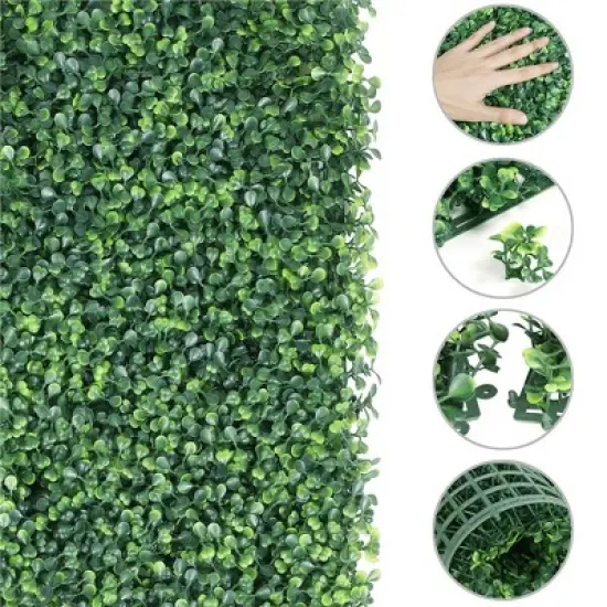 Yaheetech 20" x 20" Artificial Boxwood Hedge Panel Plastic Greenery Indoor & Outdoor image {4}