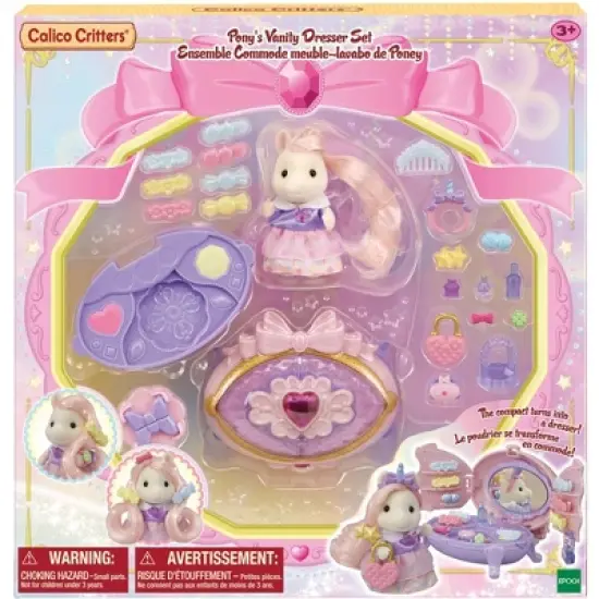 Calico Critters Pony's Vanity Dresser Set, Dollhouse Compact Playset with Figure and Accessories image {4}