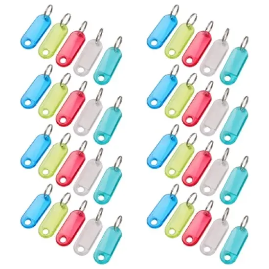 Unique Bargains Tough Plastic Label Window Double Sided Key Tags Blue Green Red Clear Yellow 50 Pcs image {8}