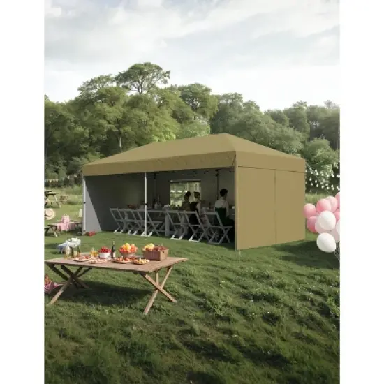 10x20 Pop Up Canopy Tent with 4 SideWalls, Heavy Duty Outdoor Canopy All Season Waterproof Commercial Street Vendors Party Tents with Roller Bag image {13}