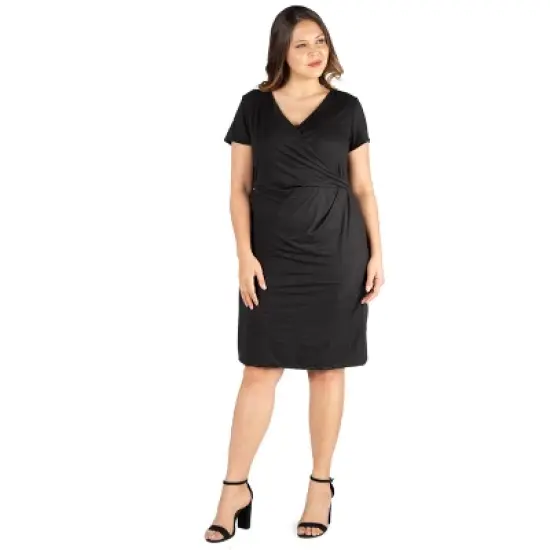 Short Sleeve V Neck Plus Size Dress image {4}