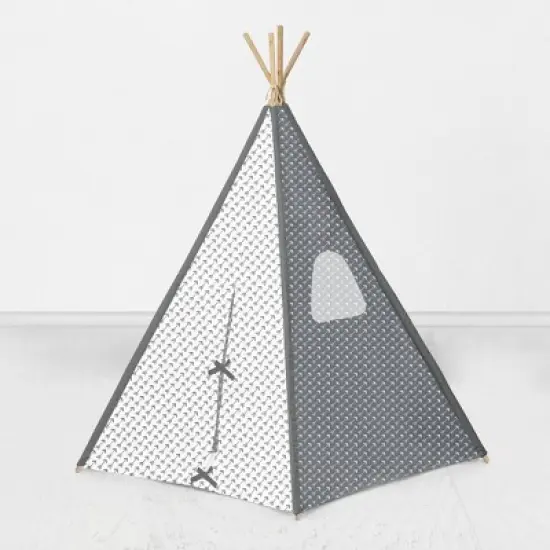 Bacati - Arrows Gray Play Tent for Kids/Toddlers, 100% Cotton Percale Fabric Cover  image {5}