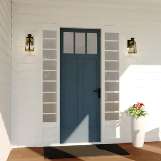 VAXCEL Harwood Bronze Motion Sensor Dusk to Dawn Outdoor Wall Light Farmhouse Clear Glass image {6}