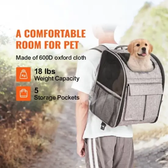 VEVOR Rolling Pet Carrier Backpack with Removable Wheels for Under 18LBS, Large Soft Sided Wheeled Dog Carrier Cat Travel Carrier Airline Approved image {2}