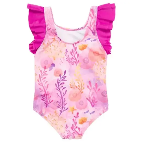 Little Mermaid Ariel Girls One Piece Bathing Suit Toddler to Big Kid image {2}