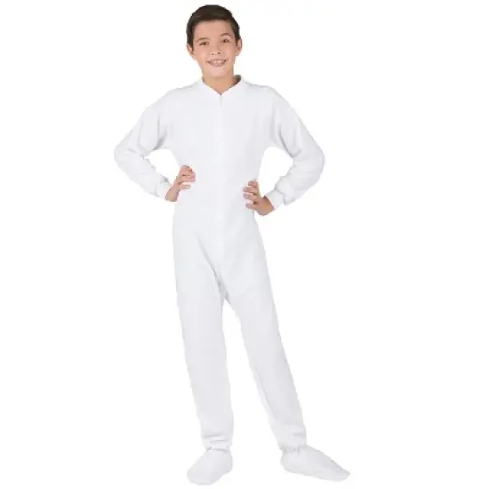 Footed Pajamas - Arctic White Kids Fleece Onesie image {3}