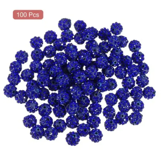 Unique Bargains Round Disco Shiny DIY Bracelet Necklace Rhinestone Clay Beads 100 Pcs image {2}