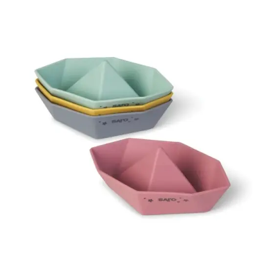 SARO "Origami" Bath Toys - Mold-Proof, Silicone Boats, Teethers & Sensory Toys for Babies image {2}