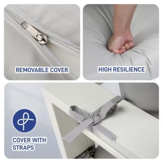 Karl Home White 4-Piece Aluminum Patio Conversation Set with Light Gray Cushions image {7}