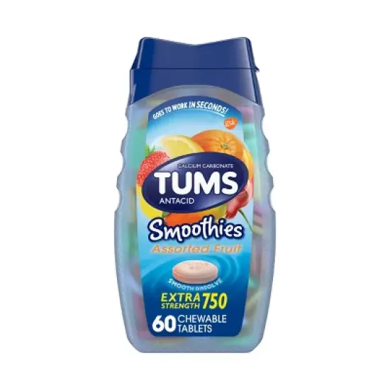 TUMS Extra Strength Smoothies Assorted Fruit Antacid Chewable Tablets - 60ct image {13}
