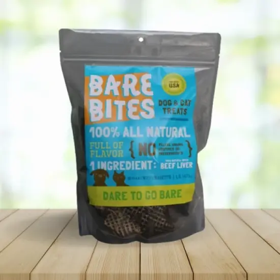 Bare Bites All Natural Dehydrated Beef Liver Dog Cat Treats (1 pound) image {2}
