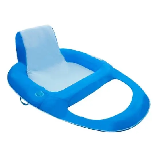 SwimWays 6060121 Spring Float Recliner Extra Large Summertime Relaxation Comfortable Lounge Seat with Cup Holder, Blue (4 Pack) image {1}