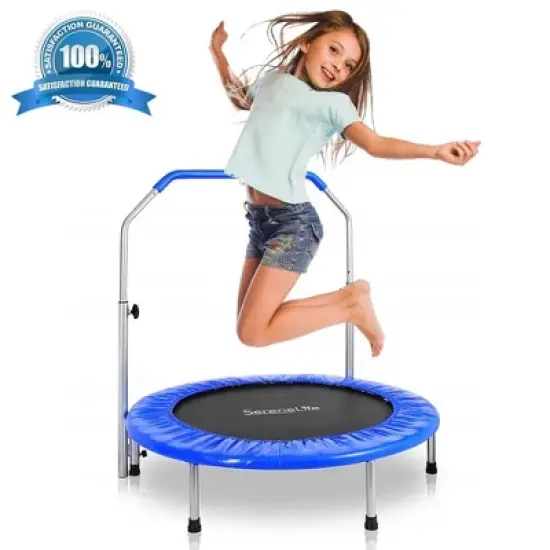 SereneLife 36&rdquo; Kids Sports Trampoline with Padded Handrail and Safety Cover SLSPT365 image {7}